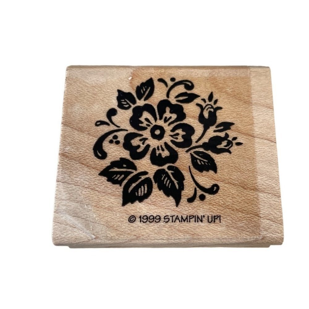 Mounted‎ Rubber Stamp Flower Floral 2"